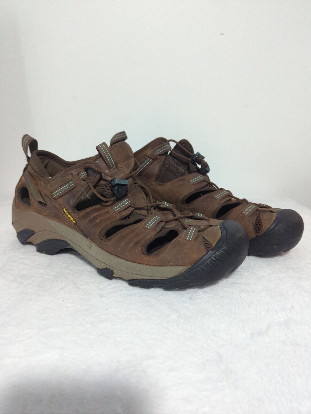 KEEN Men's Brown Leather Hiking Sandals Size 13 - Arroyo II Waterproof 1002427